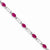 14K White Gold Diamond and African Ruby Gemstone Bracelet