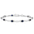 14K White Gold Diamond and Sapphire Gemstone Bracelet