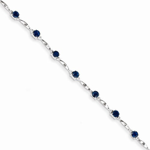 14K White Gold Diamond and Sapphire Bracelet