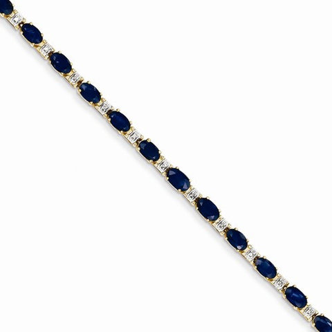 14K Yellow Gold Diamond and Sapphire Bracelet