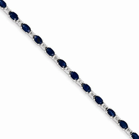 14K White Gold Diamond and Sapphire Bracelet