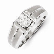 14k White Gold Diamond Men's Ring