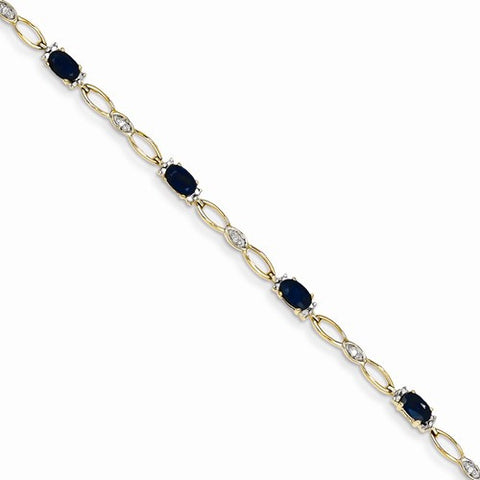 14K Yellow Gold Diamond and Sapphire Bracelet