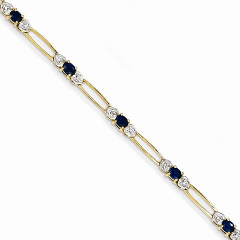 14K Yellow Gold Diamond and Sapphire Bracelet