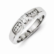 14k White Gold Diamond Men's Ring