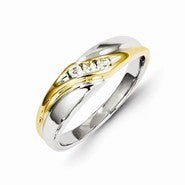 14k Two-tone Diamond Mens Ring