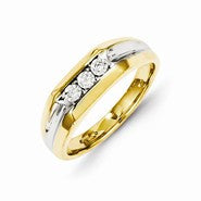 14k Yellow Gold Diamond Mens Ring