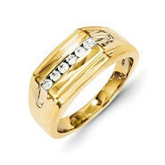 14k Yellow Gold Diamond Mens Ring