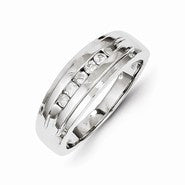 14k White Gold Diamond Men's Ring