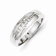 14k White Gold Diamond Men's Ring