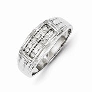 14k White Gold Diamond Men's Ring