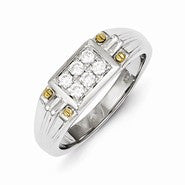 14k Two-tone Diamond Men's Ring