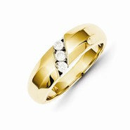 14k Yellow Gold Diamond Mens Ring