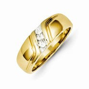 14k Yellow Gold Diamond Mens Ring