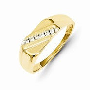 14k Yellow Gold Diamond Mens Ring