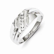 14k White Gold Diamond Men's Ring