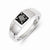 14k White Gold Black Diamond Mens Ring
