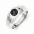 14k White Gold Black Diamond Mens Ring