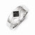 14k White Gold Black Diamond Mens Ring