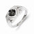 14k White Gold Black Diamond Mens Ring
