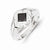 14k White Gold Black Diamond Mens Ring