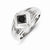 14k White Gold Black Diamond Mens Ring