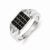 14k White Gold Black and White Diamond Men's Ring