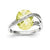 14k White Gold Diamond and Lemon Quartz Ring