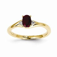 14k Yellow Gold Diamond & Ruby Ring