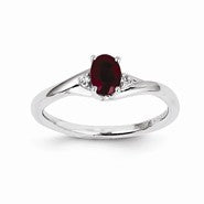 14k White Gold Diamond & Ruby Ring