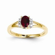 14k Yellow Gold Diamond & Ruby Ring