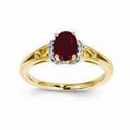 14k Yellow Gold Diamond & Ruby Ring