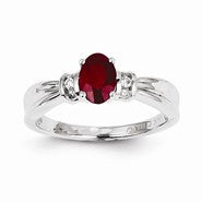 14k White Gold Diamond & Ruby Ring