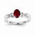 14k White Gold Diamond & Ruby Ring