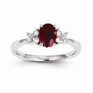 14k White Gold Diamond & Ruby Ring