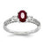 14k White Gold Diamond & Ruby Ring