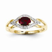 14k Yellow Gold Diamond & Ruby Ring