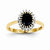 14k Yellow Gold Diamond and Dark Sapphire Ring