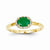 14k Yellow Gold Diamond and Emerald Ring