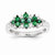 14k White Gold Diamond & Emerald Ring