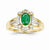 14k Yellow Gold Diamond & Emerald Ring
