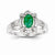 14k White Gold Diamond & Emerald Ring