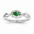 14k White Gold Diamond & Emerald Ring