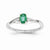 14k White Gold Diamond & Emerald Ring