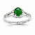 14k White Gold Diamond & Emerald Ring