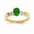 14k Two-toned Diamond & Emerald Ring