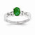 14k White Gold Diamond & Emerald Ring