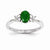 14k White Gold Diamond & Emerald Ring