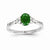 14k White Gold Diamond & Emerald Ring