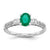 14k White Gold Diamond & Emerald Ring